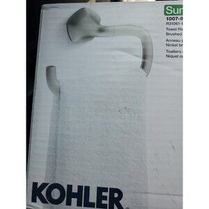 Kohler Sundae Towel Ring Brushed Nickel  Holder Mounted New Open Box